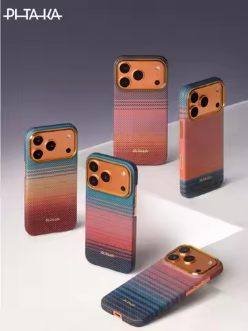 PITAKA Carbon Fibre Cover for iPhone 17 Pro Max/17 Pro/Air Kevlar Wireless Charging Back Case Magnet