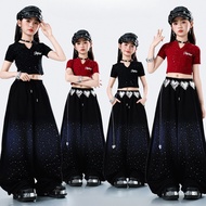 Kids Dance Outfit Hip Hop Shirt Hiphop Costume Kids Crop Top Kids Girl Jazz Dance Costume Kids Catwa