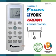 Suitable For Daikin/York/Acson Air Conditioner Air Cond Aircond Remote Control ECGS01-i DGS-01