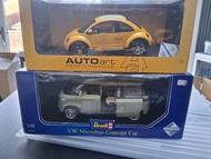 VW iconic cars Autoart New Beetle Dune Offroad & Microbus Van 1/18 by revell