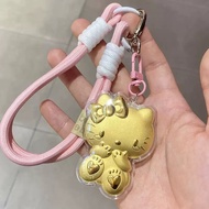 R7Y2 Imitation KT Cat Key Gold Foil Lucky Hello KT Cat Mobile Phone Pendant Pendant Friend Gift 25.1