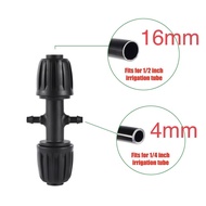 Pe Hose Connector 16mm to 4mm Barbed 1/4 Inch to 1/2 Inch Garden Irrigation Accessories 16mm PE Pipe