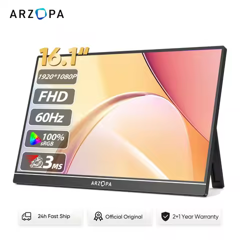 ARZOPA 16.1'' 100% sRGB Portable Monitor 1080P Second Monitor External Screen for MAC Laptop PC Xbox