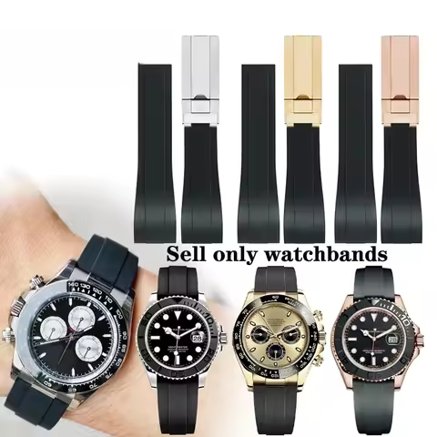 Rubber Watchband for rolex Submariner Daytona GMT Master watch band 20mm For omega moonswatch Silico