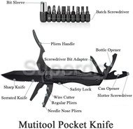 💎包郵 單車 萬用刀 工具鉗 全黑色系無印 折疊刀 folding knife 戶外 瑞士軍刀 防身 萬用刀Swiss army knife迷你 小刀多用途 多功能 camping 工具 戶外mult