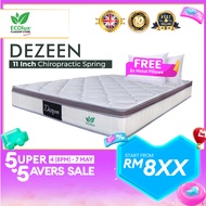 ECOlux - Dezeen 11inch HOTEL Grade | Chiropractic Spring Mattress | Back Support | Medium Soft | Ant