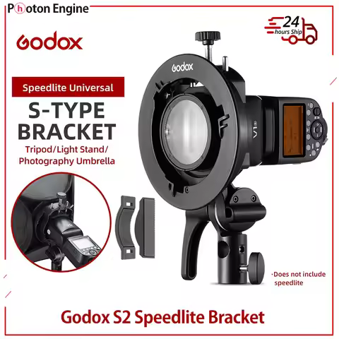 Godox S2 Bowens Mount Flash S-type Holder Bracket for Godox V1 V860II AD200 AD400PRO Speedlite Flash