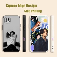 Casing For Samsung A01 A02 M02 F12 A20 A30 A53 A32 A22 Jungkook BTS live grey aesthetic JW006 Phone Case Square Edge