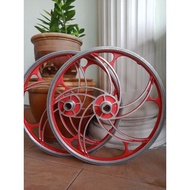 Rim 5 batang shadow (merah) 20inch rim basikal bmx/lajak/biasa