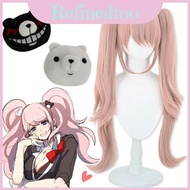 Stunning Danganronpa Junko Enoshima Cosplay Wig With Cute Bear And Bunny Hairclips