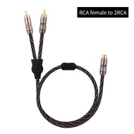 YYTCG HIFI rca to 2rca audio cable 6N OFC Subwoofer Y Cable RCA 1 Male to 2 Male Audio cable for Spe