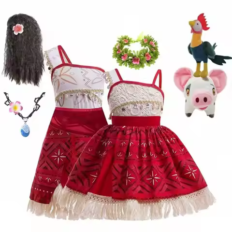 New Movie Moano 2 Girls Dress Halloween Party Adventure Costume Girl Princess Fancy Clothes Children