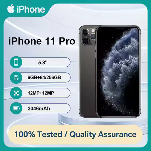 Unlocked Original Apple iPhone 11 Pro 64/256GB ROM 4GB RAM IOS A13 Bionic Hexa Core 5.4'' Dual 12MP 