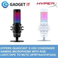 HYPERX QUADCAST S USV CONDENSER GAMING MICROPHONE WITH RGB LIGHT,TAPE TO MUTE (4P5P7AA / 519P0AA)
