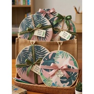 🪴 Frame Kayu Bulat Daun Hijau 28x28cm | Hiasan Dinding Moden Minimalist | Wall Frame Natural Aesthet