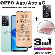 3in1 OPPO A57 A77 5G เซรามิคกระจกนิรภัย OPPO A76 A96 A54 A94 Matte ฟิล์ม + ฟิล์ม + ฟิล์ม