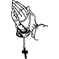 Prayer Hand Sticker, Premium Car Sticker, Prayer Hand and Rosary Sticker, Dec PTU8 Vinyl Sticker