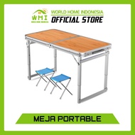 Meja Lipat Portable Serbaguna Kaki Kotak + Kursi Meja Lipat Koper Meja Laptop Lipat Portable Meja Li