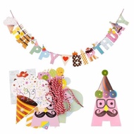 HBD party banner - hdb motif banner - HBD party bunting flag - HBD bunting flag - HBD banner