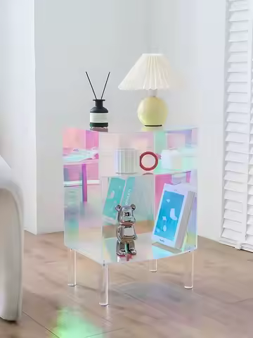 Colorful Acrylic Storage Table Transparent Bedside Table Modern Coffee Table Sofa Sofa Side Table Ed