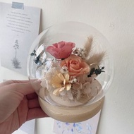永生不凋花 乾燥花 玻璃球