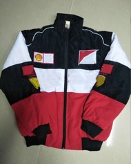 เสื้อวิทยาลัยชุดแข่งรถ F1ย้อนยุคและผ้าฝ้ายลำลองมีการปักเต็ม