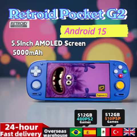 Retroid Pocket G2 Handheld Game Player 5.5Inch AMOLED Screen RP G2 8+128G WIFI6 BT5.4 5000mAh Androi