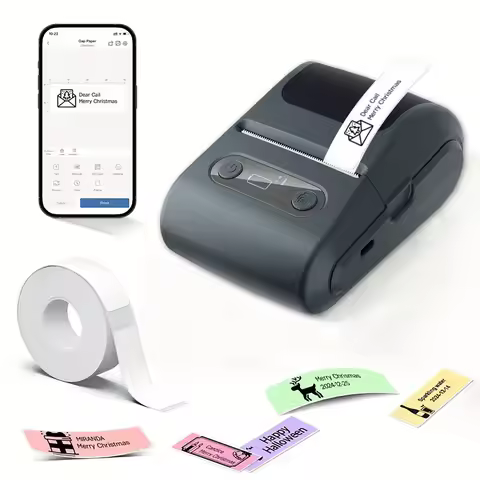 Portable mini-sized handheld Bluetooth mobile phone food delivery ticket label barcode micro thermal