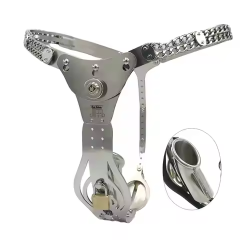 304 Stainless Steel Male Chastity Belt Anal Plug Dildo Strap Pants Chastity Shorts Device Gear with 