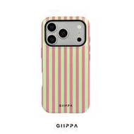 1 ชิ้น เคสโทรศัพท์ลายทางแนวตั้งสีชมพู & เขียว, เคสโทรศัพท์ Phone 17 Pro Max, เข้ากันได้กับ Phone 16 