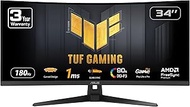 ASUS TUF Gaming 34" Ultra-Wide Curved Monitor (VG34VQ3B) – 21:9 QHD (3440x1440), 180Hz, 1ms, Extreme