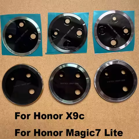For Honor Magic7 Lite / X9C Back Camera Glass Lens Rear Camera Glass With Frame Adhesive Sticker Rep