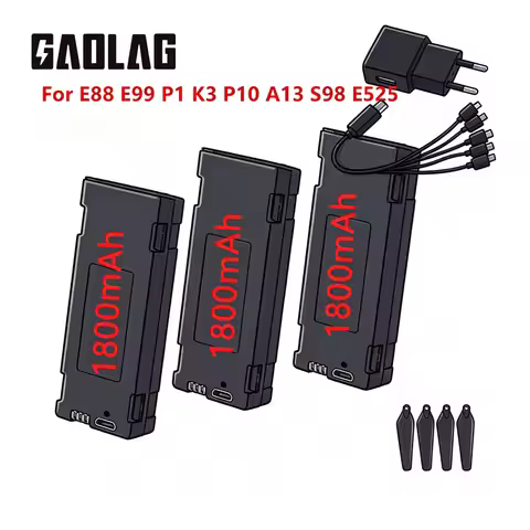3.7V 1800mAh For E88 E88 PRO E99PRO E525PRO K3 Mini Uav Drone Battery 4K Drone Spare Parts Battery D