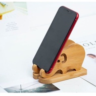 Mobile Phone Desktop Stand Display Stand Cute Cartoon Solid Wood Simple Simple Universal Elephant Mobile Phone Stand