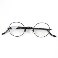 KANEKO OPTICAL Kaneko眼鏡 T-467，由Tamio Ido設計，手工圓形眼鏡，黑色，帶眼鏡盒，男士適用，成色極佳。