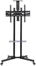 TV Mount,Sturdy Wall-Mounted Monitor Stand 32-65 inch TV Floor Black Rack, Wrought Iron Adjustable Vertical Pulley Display Bracket
