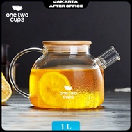 One Two Cups Glass Teapot Heat Resistant Fire Strainer Teapot 1L - BR-384