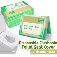 Disposable Toilet Seat Cover Portable Toilet Travel  Paper Pad Anti-Bacterial Flushable Protective Mat(10pcs)