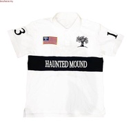 Haunted Mound  Shirt America Retro Street Hip Hop Short Sve Shirt Y2k Men Casual Embroidery Cotton T