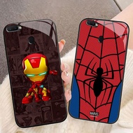 MK-44 Cartoon Marvel Liquid HD Glass Casing for OPPO A7 A12 A12S A11K A5S F9 F7 F5 Realme 2 Pro