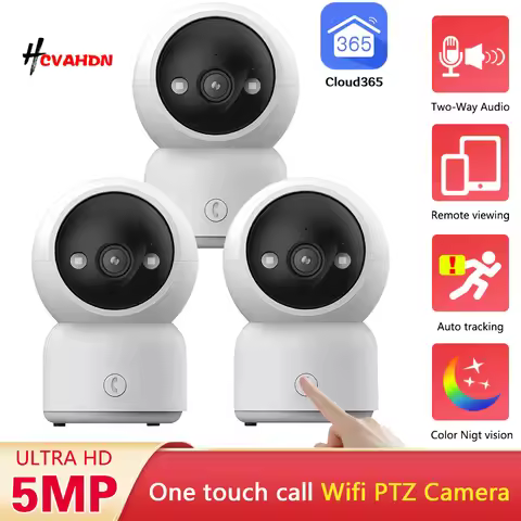 5MP Smart Home WiFi IP Camera Baby Monitor Color Night Vision One Touch Call Indoor Home Security Vi