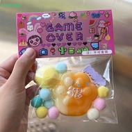 [chantsg] NEW Fidget Toy Mini Squishy Toys Kawaii Plush Cat Paw Transparent Cube Stress Relief Squeeze Toy [NEW]