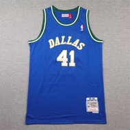 Mens Dallas Mavericks Dirk Nowitzki Mitchell Ness Blue Hardwood Classics Jersey