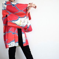 日本和服、紅色花卉和服、復古和服、和服外套
