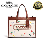 BIG SALE ! REAL PIC ! ORIGINAL ORIGINAL Tas COACH Field Tote 30 With Garden Embroidery Badge Tas Branded Original Kulit - Tas Selempang Wanita - Authentic Preloved Ori Tas Mewah - Crossbody - Clutch - Tote Bag tote promo Tote murah