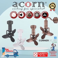 [[SAFETY MARK]] ACORN CORNER FAN With 360° Revolving Feature DC-360- WALL / CEILING MOUNTED