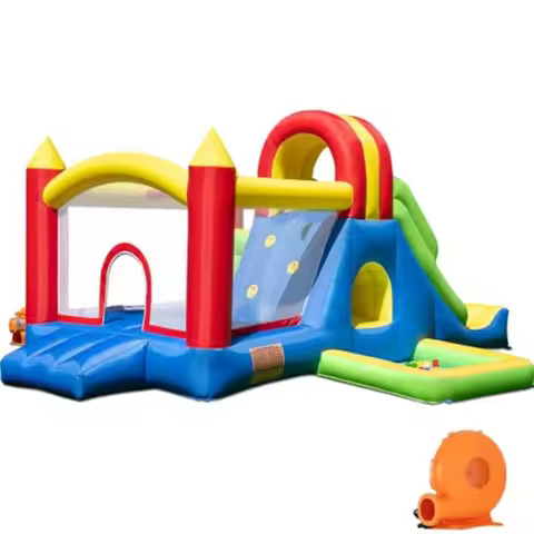 Large Bounce House for Big Kids – Inflatable Playground with Tall Slide, Climbing Wall, Water Pool, 