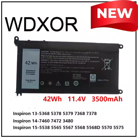 11.4V WDXOR Laptop Battery for DELL Latitude 3180 3189 3390 Vostro 14 Inspire13 5468 15 5568 5471 54