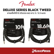 FENDER DELUXE SERIES BLACK TWEED สายแจ็คกีต้าร์ INSTRUMENT CABLE หัวตรง-งอ ยาว 3 / 5.5 เมตร Music Ar