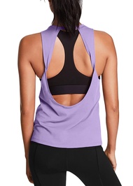 Mippo Workout Tops for Women Open Back Yoga Shirts Tank Tops Athletic Tops Gym Workout Clothes